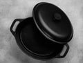 Cast iron pot with lid. A casserole pot