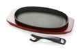 Cast iron sizzling steak plate Royalty Free Stock Photo