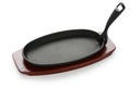 Cast iron sizzling steak plate Royalty Free Stock Photo