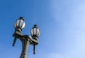 Cast iron street lamps along the  iconic Princes Bridge St Kilda Road Royalty Free Stock Photo