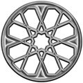 Car wheel aluminum rim. Isolated on white background. Chrome alloy car wheel disk. Realistic 3D illustration Royalty Free Stock Photo