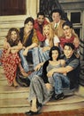 Cast of TV Show `Friends` with Frida Kahlo and Diego Rivera