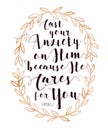 Cast Your Anxiety on Him because He Cares for You
