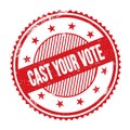 CAST YOUR VOTE text written on red grungy round stamp Royalty Free Stock Photo