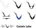 Castaic Lake icon. Castaic Lake sign. California Map Shape. flat style