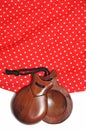 Castanets and flamenco dress Royalty Free Stock Photo