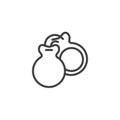 Castanets musical instrument line icon