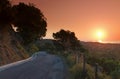 Castaniccia cornice road in upper Corsica coast Royalty Free Stock Photo