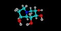Castanospermine molecular structure isolated on black