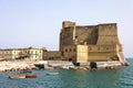 Castel dell`Ovo Egg Castle a medieval fortress in the bay of N Royalty Free Stock Photo