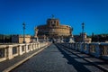 Castel Sant Angelo with angels bridge in foreground Royalty Free Stock Photo