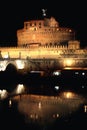 Castel Sant' Angelo night in Rome, Italy Royalty Free Stock Photo