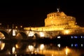 Castel Sant' Angelo night in Rome, Italy Royalty Free Stock Photo