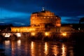 Castel Sant'Angelo at night, Rome, Italy Royalty Free Stock Photo
