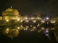 Night View Rome Castel Sant`Angelo Castel Sant`Angelo Royalty Free Stock Photo