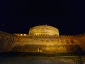 Castel Sant'Angelo in Rome, Italy, at night Royalty Free Stock Photo