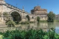 Castel Sant`Angelo Rome Italy, view from the river Tevere