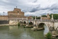 Castel Sant`Angelo Saint Angel Castle and bridge over Tiber River - Rome, Italy Royalty Free Stock Photo