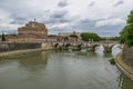 Castel Sant`Angelo Saint Angel Castle and bridge over Tiber River - Rome, Italy Royalty Free Stock Photo