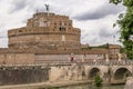 Castel Sant`Angelo Saint Angel Castle and bridge over Tiber River - Rome, Italy Royalty Free Stock Photo