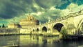 Castel Sant`Angelo in summer, Rome, Italy Royalty Free Stock Photo