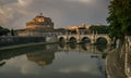 Castel Sant'Angelo at Sunset Royalty Free Stock Photo