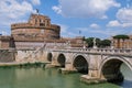 Castel Sant`Angelo and the Tiber River in Rome, Italy