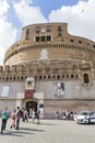 Tourists in front of Sant`Angelo Castle 