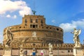 Castel Sant`Angelo, view from the Aelian Bridge Royalty Free Stock Photo