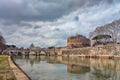 Castel Sant'Angelo seen from the Tevere river, Rome Italy