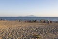 Beach by the sea in the city of Castel Volturno in Italy