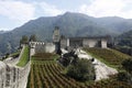 Castelgrande castle in Bellinzona set in alps