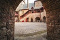 Castle Coch courtyard in Cardiff UK Royalty Free Stock Photo