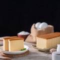 Castella kasutera - Delicious Japanese sliced sponge cake food Royalty Free Stock Photo