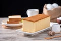Castella kasutera - Delicious Japanese sliced sponge cake food Royalty Free Stock Photo