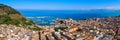 Castellammare del Golfo panorama Gulf of Castellammare on Mediterranean Sea, Trapany, Sicily, Italy. The town of Castellammare Royalty Free Stock Photo