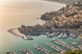 Castellammare del Golfo on Sicily, town at coast in the morning Royalty Free Stock Photo