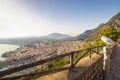 Castellammare del Golfo on Sicily, view of the town at coast Royalty Free Stock Photo