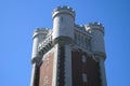 Castellated tower with crenellation and battlements Royalty Free Stock Photo