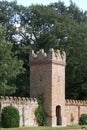 Castellated tower. Walled garden