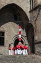 Castellers human pyramid in Barcelona