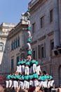 Castellers. Human tower in Barcelona. Royalty Free Stock Photo