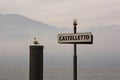 Castelletto Ferry Port Sign on Lake Garda, Italy