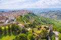 Castello di Lombardia Lombardy Castle aerial view in Enna, Sicily, Italy Royalty Free Stock Photo
