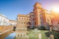 The Castello Estense in Ferrara in Italy Royalty Free Stock Photo
