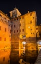 Castello Estense, a moated medieval castle Royalty Free Stock Photo