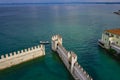 Castello Scaligero Di Sirmione Sirmione Castle, from 14th  Century at Lake Garda, Sirmione, Italy Royalty Free Stock Photo