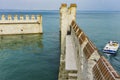 Castello Scaligero Di Sirmione Sirmione Castle, from 14th  Century at Lake Garda, Sirmione, Italy Royalty Free Stock Photo