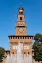 Castello Sforzesco - The main facade of the Sforza Castle in Milan Italy Royalty Free Stock Photo