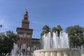 Castello Sforzesco and fountain in Milan Italy Royalty Free Stock Photo